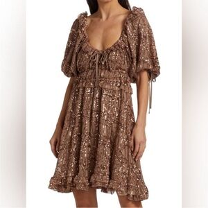En Saison Sequin Party Dress. SZ SMALL Formal Bronze sequins.